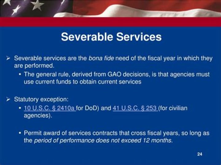 Can non-severable services cross fiscal years?