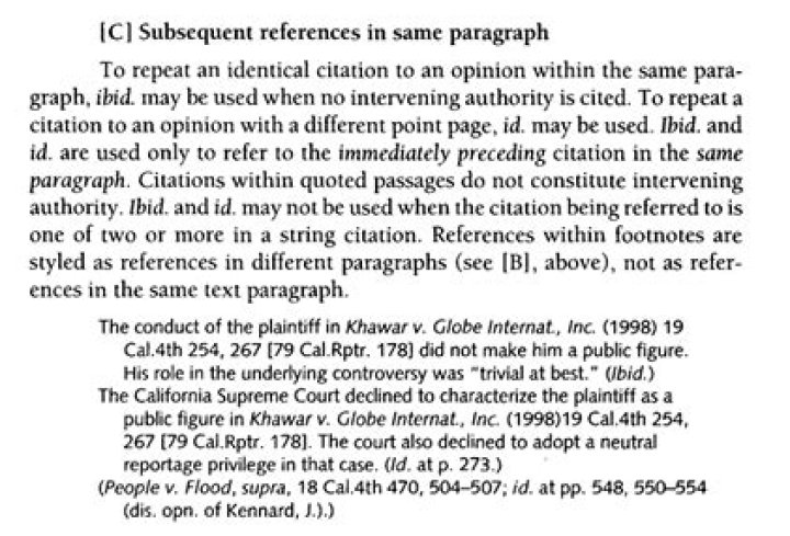 Can you use ibid in in text citations?