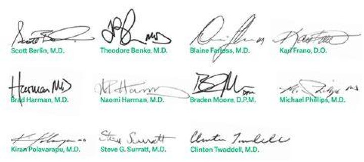How does a doctor sign his name?