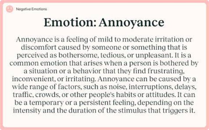 Is annoyance an emotion?
