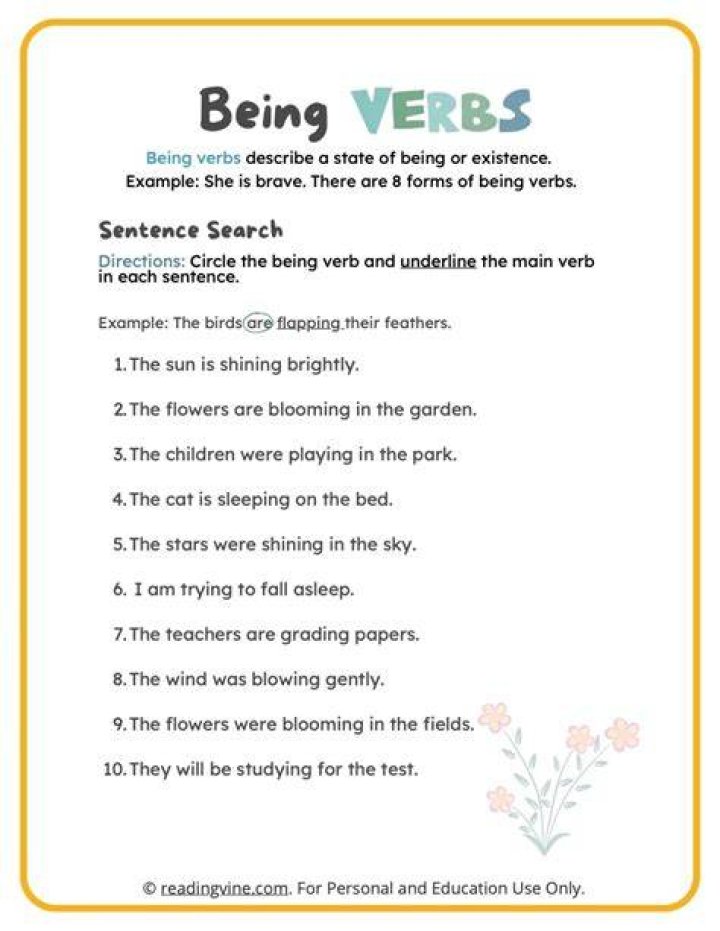 Is sleeping a being verb?