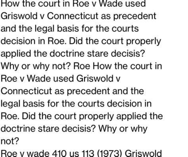 Was griswold used as precedent in roe?