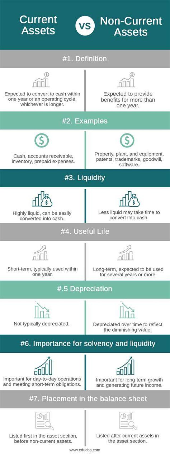 What are noncurrent and current assets?