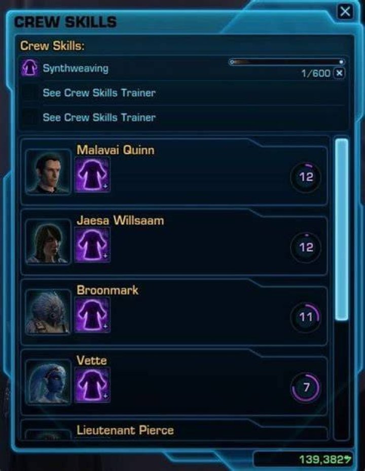What crew skills swtor?