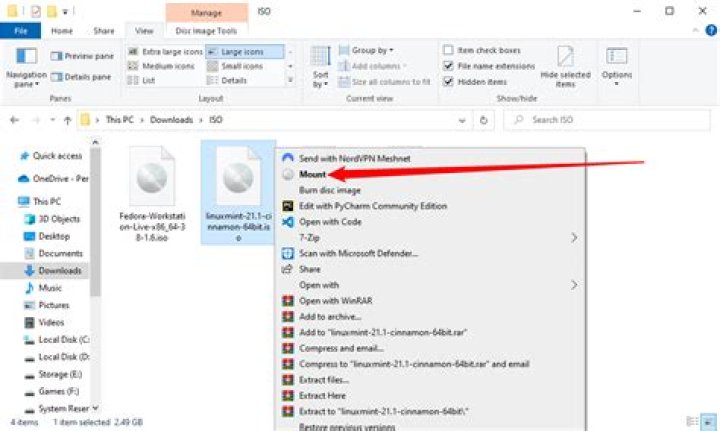 Where is the ISO file on Windows 8?