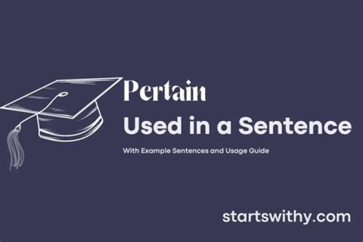 Where to use pertain?