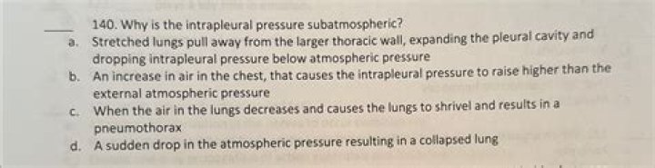 Why is intrapleural pressure always subatmospheric?